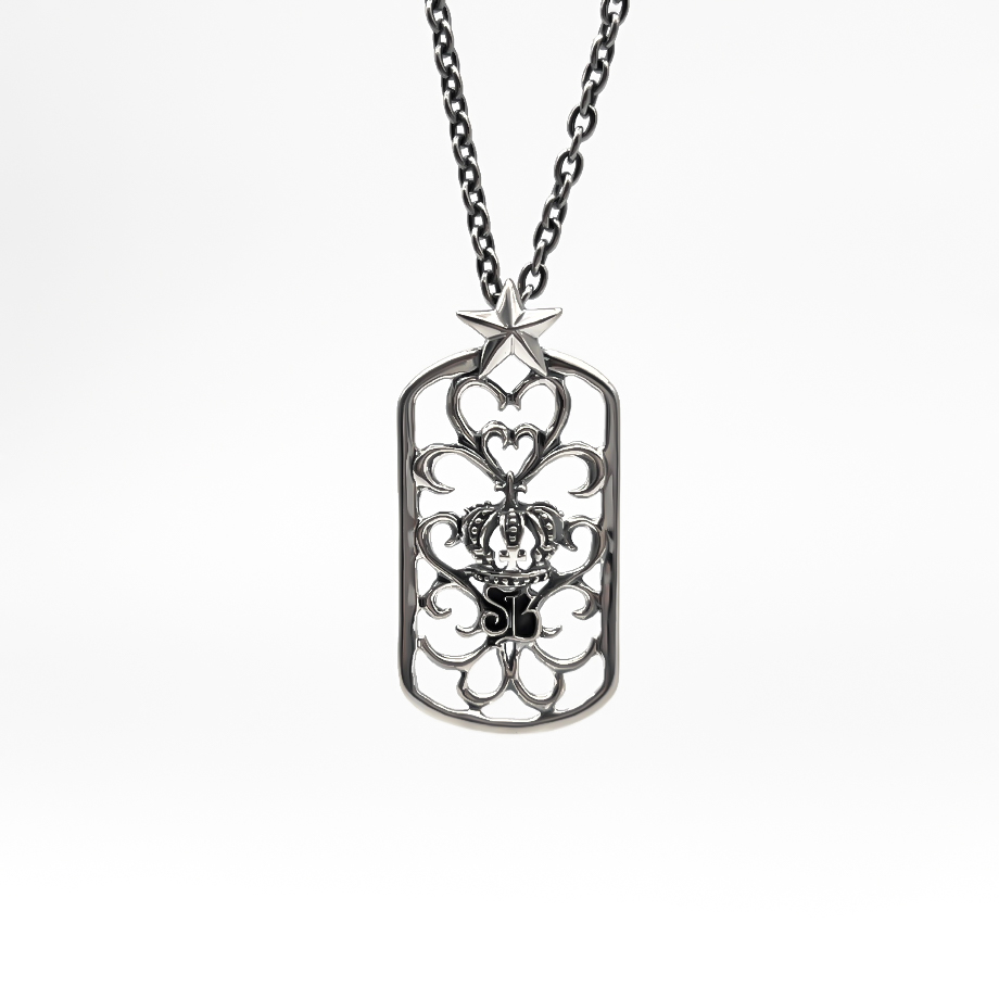 CROWN STAR ID TAG PENDANT